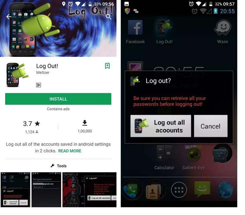 how to logout of google play store
